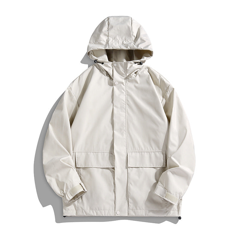 Unisex Waterproof Hooded Transition Jacket with Adjustable Hood & Utility Pockets Mune Fashion