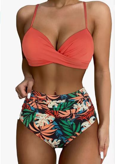 Women's High-Waisted Bikini Set with Ruffles Mune Fashion