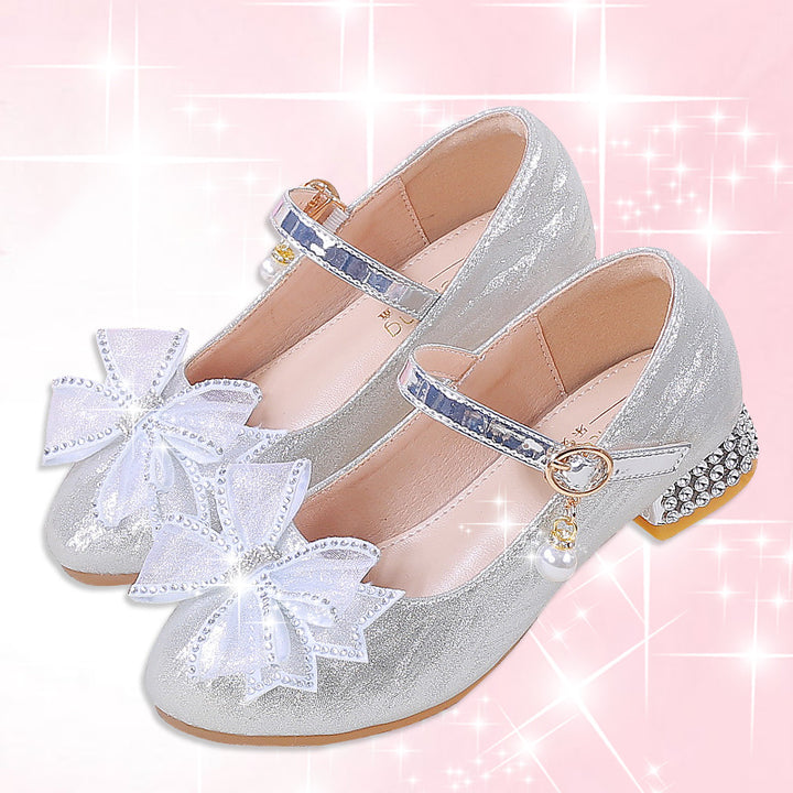 Women Sparkling Ballet Flats with Decorative Bows and Rhinestone Accents Mune Fashion