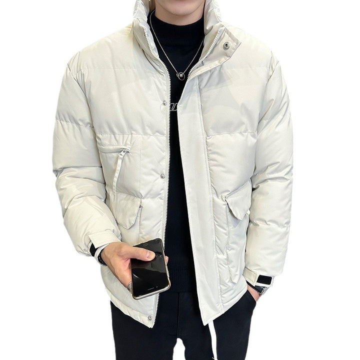 Men's thermo quilted jacket with high stand-up collar and flap pockets Mune Fashion