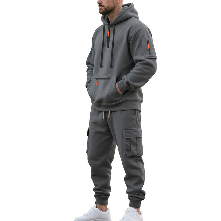 Men's Urban Cargo Jogging Set with Utility Hoodie, Zipper Details and Cargo Joggers Mune Fashion