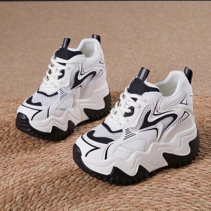 Women's Chunky Sneakers with Airy Mesh Surface and Cushioning Comfort Mune Fashion