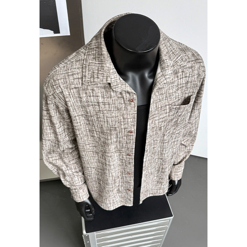 Men's Casual Long Sleeve Shirt Jacket Mune Fashion