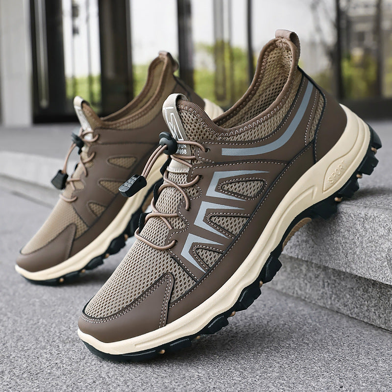 Men's breathable trekking sneakers with quick-lace system, sock-like mesh shaft, and grippy profile sole Mune Fashion