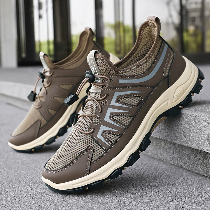 Men's breathable trekking sneakers with quick-lace system, sock-like mesh shaft, and grippy profile sole Mune Fashion