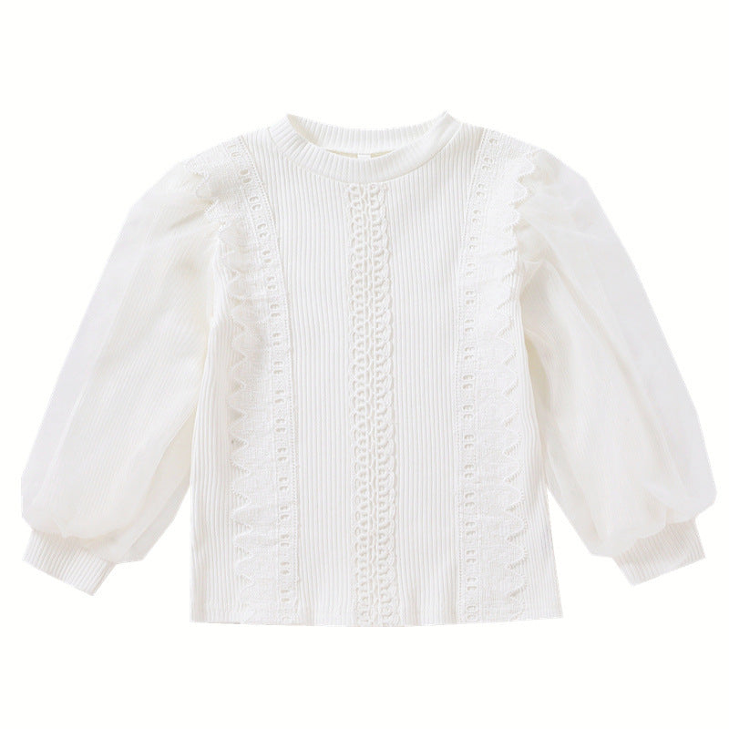 Women's sweatshirt with tulle sleeves and ruffle details Mune Fashion