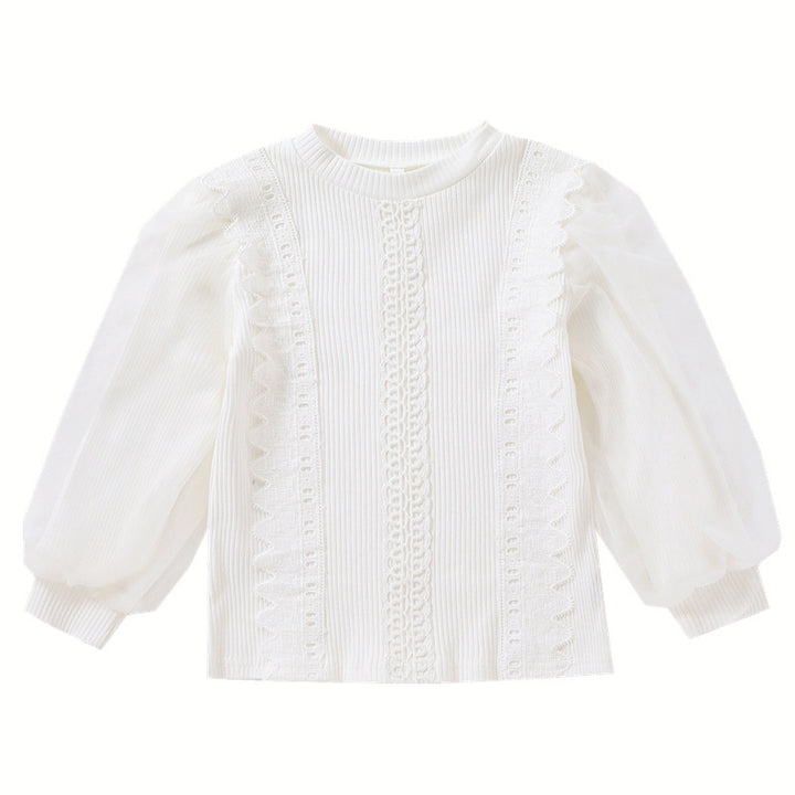 Women's sweatshirt with tulle sleeves and ruffle details Mune Fashion