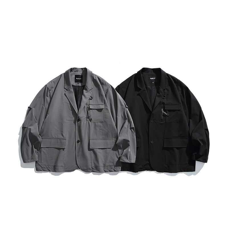 Men's Oversized Utility Blazer with Multifunctional Pockets Mune Fashion