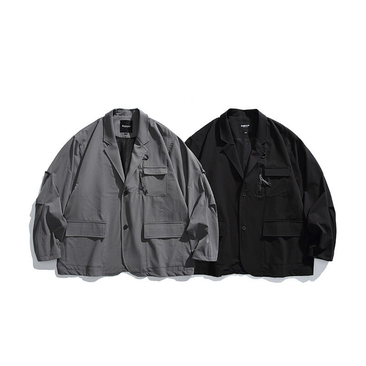 Men's Oversized Utility Blazer with Multifunctional Pockets Mune Fashion