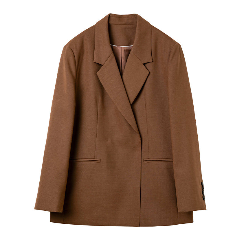 Women Longline Blazer with concealed button placket and narrow silhouette Mune Fashion
