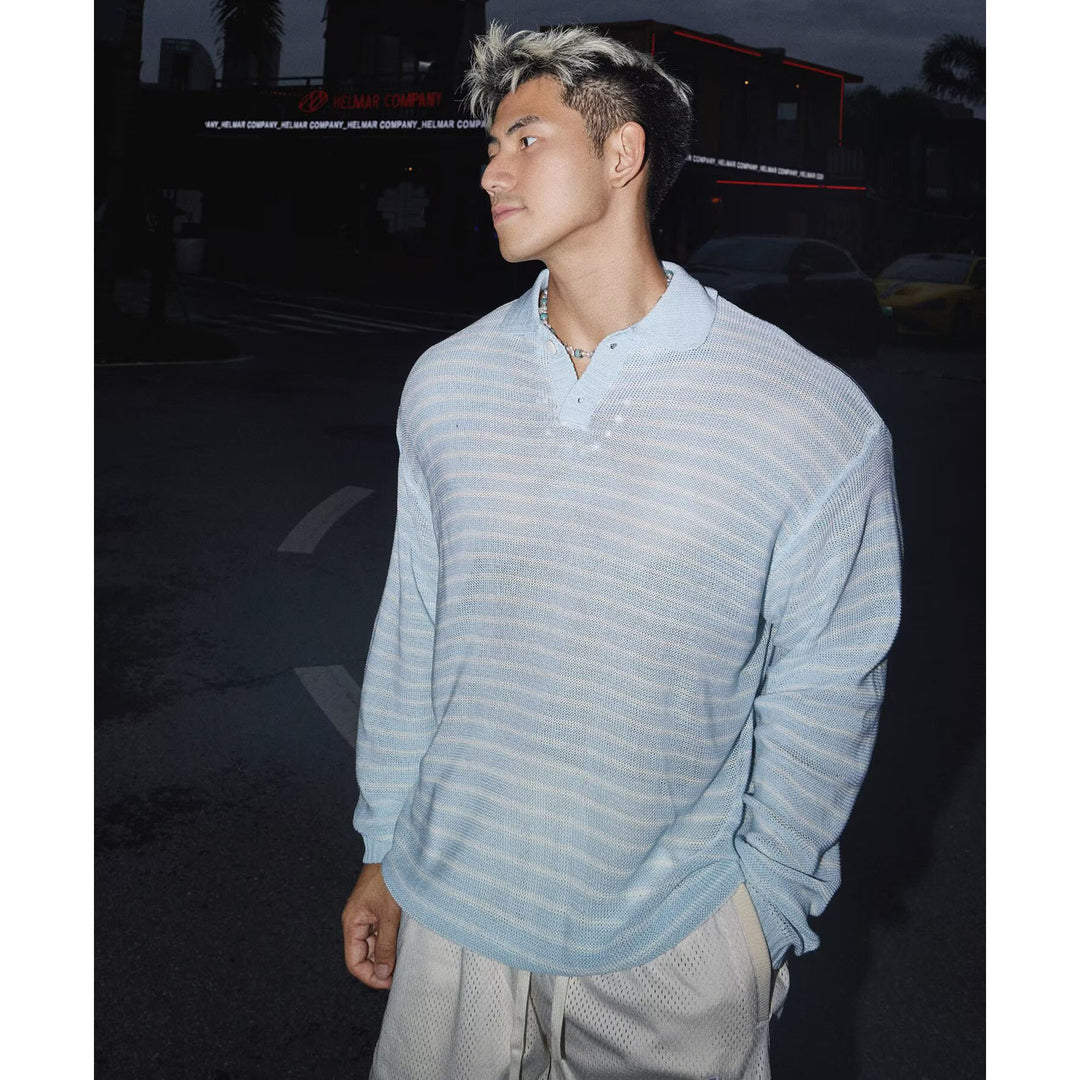 Men's Casual Long Sleeve Shirt with Button Placket Mune Fashion