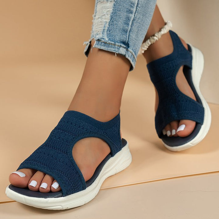 Damen Strick-Sandalen mit elastischem Komfortriemen und dämpfender Leichtsohle Mune Fashion