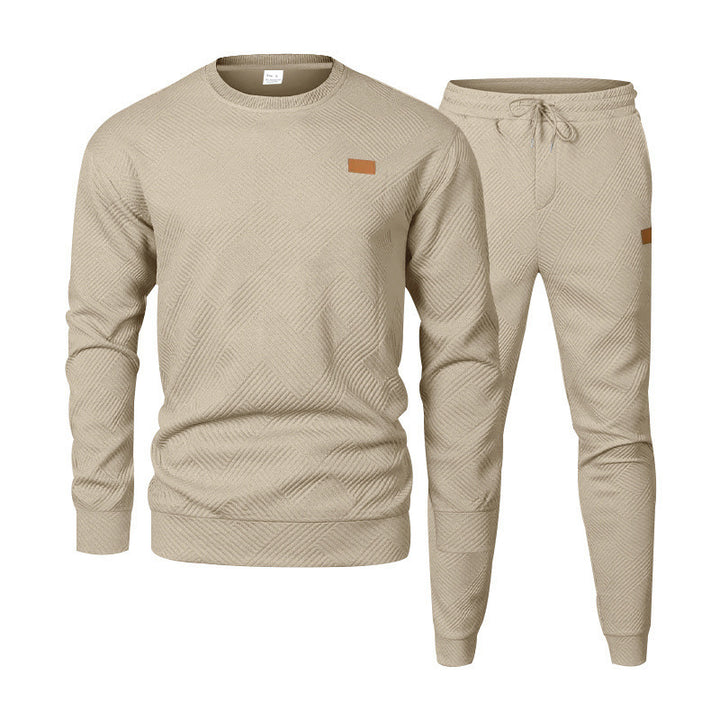 Men's structured cotton tracksuit set with regular fit, elastic waistband, and drawstring Mune Fashion