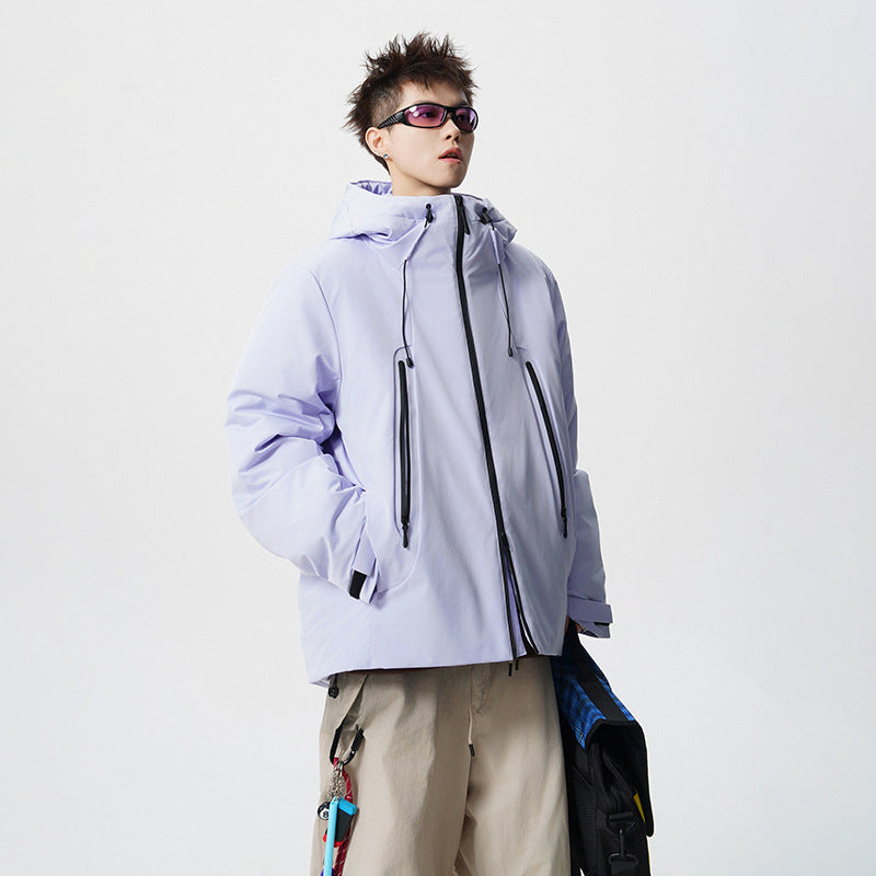 Men's padded, water-repellent tech outdoor jacket with hood Mune Fashion