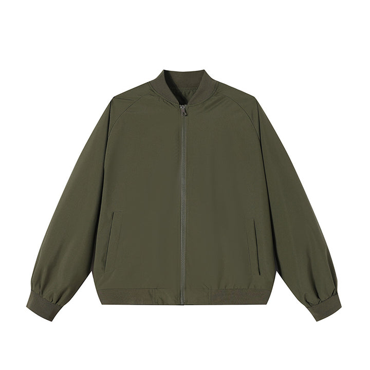 Men's Lightweight Bomber Transitional Jacket with Raglan Sleeves, Ribbed Hem & Windproof Shell Mune Fashion