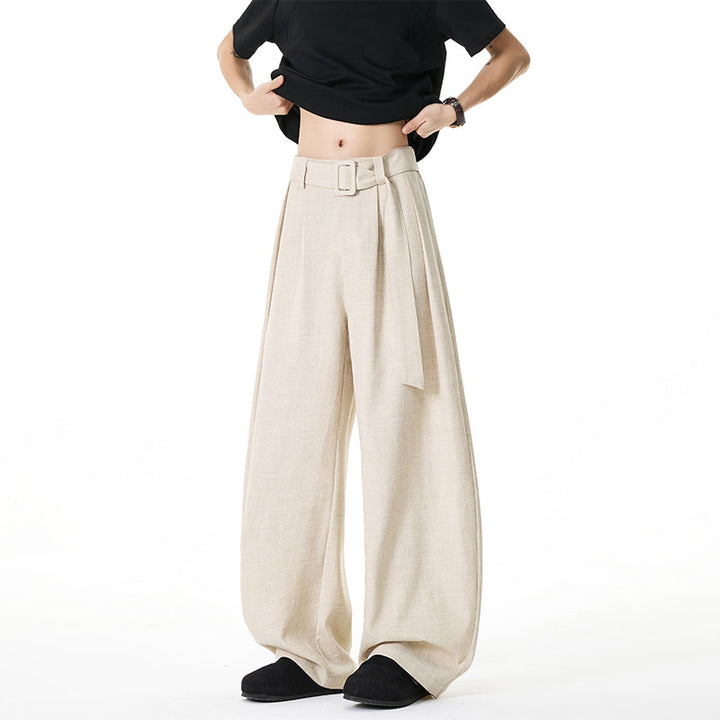Women Elegant and Casual Wide Fabric Pants Mune Fashion