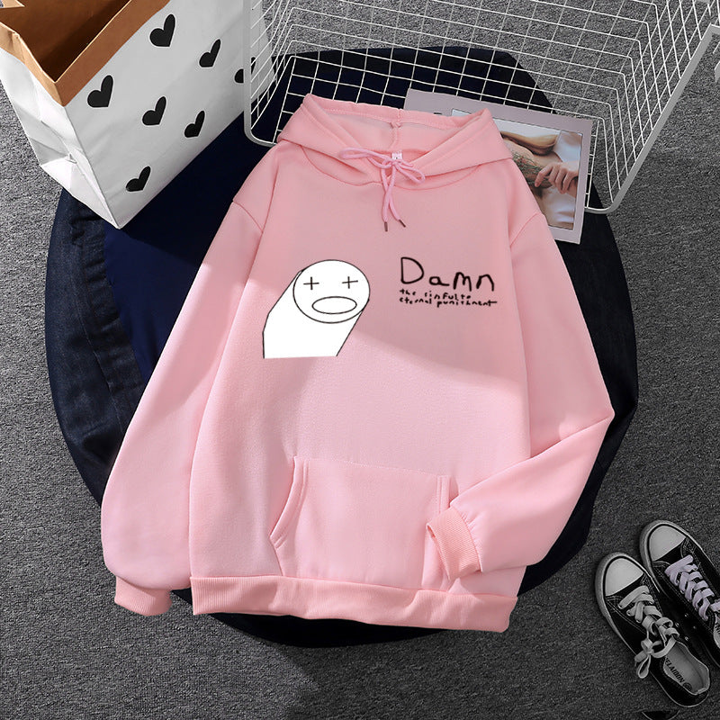 Women’s hoodie with minimalist graphic, loose oversized fit and kangaroo pocket Mune Fashion