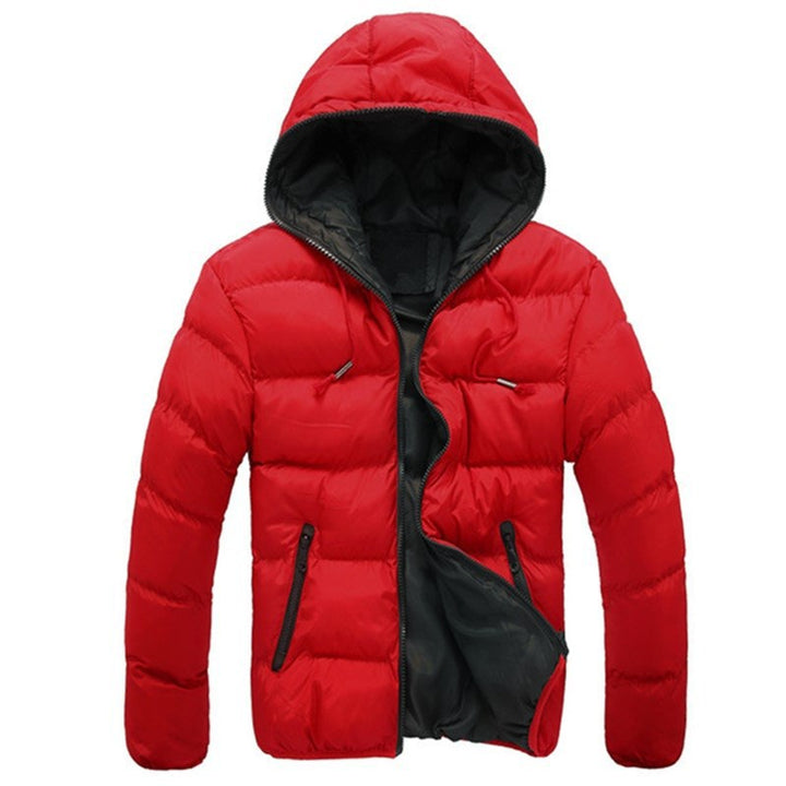 Men's quilted hooded jacket with contrasting fleece lining and side zip pockets Mune Fashion