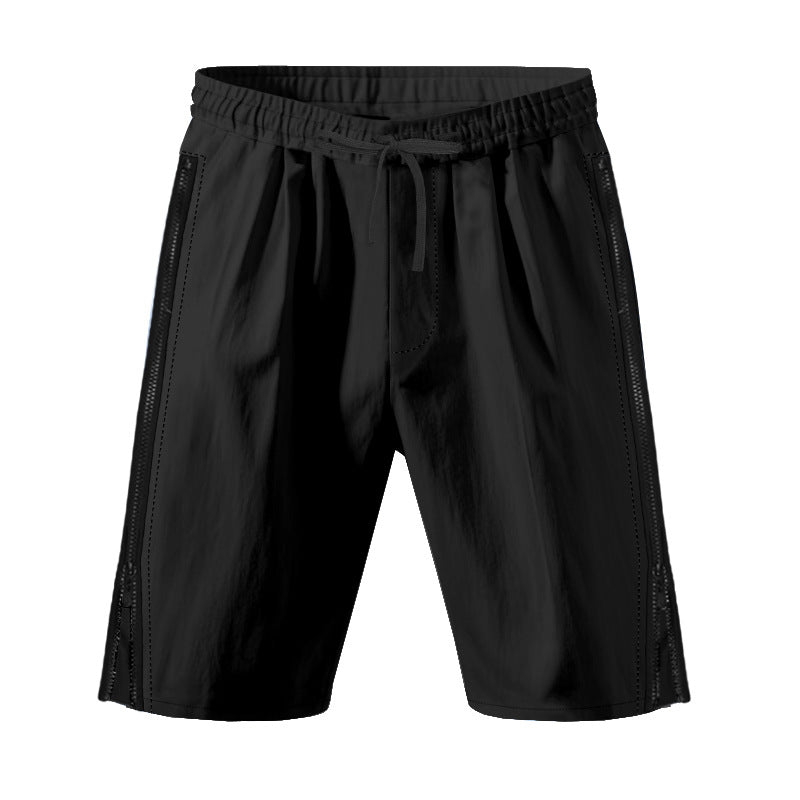 Men's lightweight training shorts with elastic drawstring waistband, side ventilation zippers, and slash pockets Mune Fashion