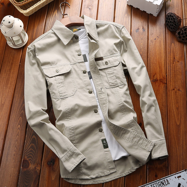 Men's versatile canvas overshirt with flap chest pockets, reinforced seams, and regular fit Mune Fashion
