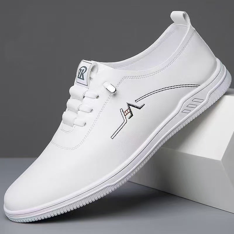 Men's Elegant Lightweight Lace-Up Casual Shoe with Leather Look Mune Fashion