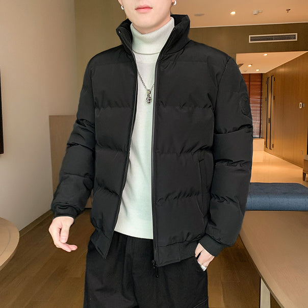 Men's compact thermo quilted jacket with high stand collar, windproof outer shell and elastic ribbed cuffs Mune Fashion
