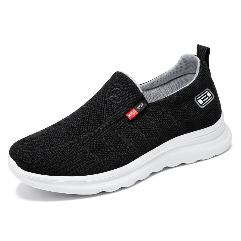 Men's breathable slip-on knit casual shoe with elastic entrance, padded comfort insole, and non-slip wave running sole Mune Fashion