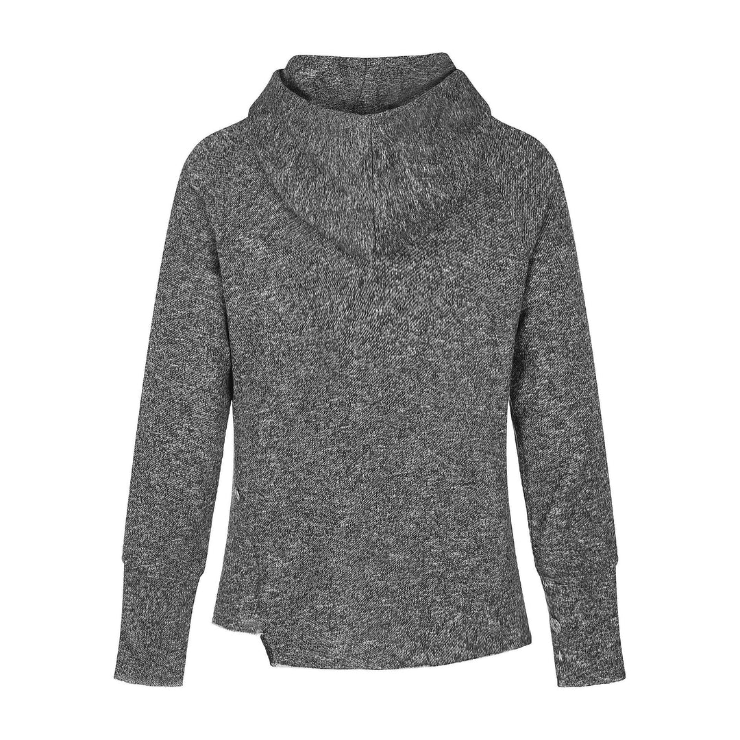 Women’s finely textured knit sweater with funnel neck, raglan sleeves, and side slit Mune Fashion