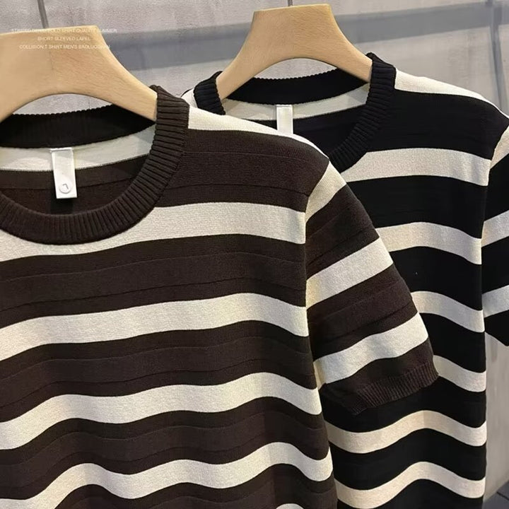 Men's Stylish Short Sleeve Striped T-Shirt Mune Fashion