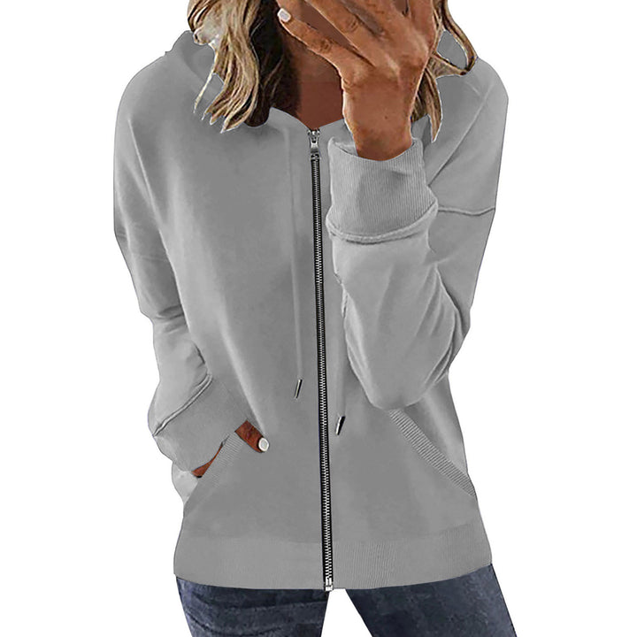 Women's hooded jacket with full zipper, kangaroo pockets and elastic cuffs Mune Fashion