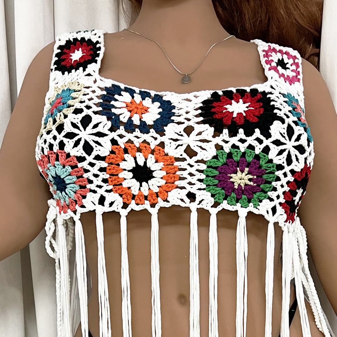 Ladies crochet top with fringes Mune Fashion