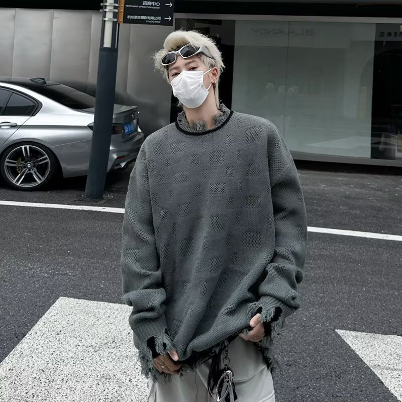 Unisex Casual Chunky Knit Sweater with Fringes Mune Fashion