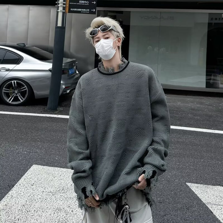 Unisex Casual Chunky Knit Sweater with Fringes Mune Fashion