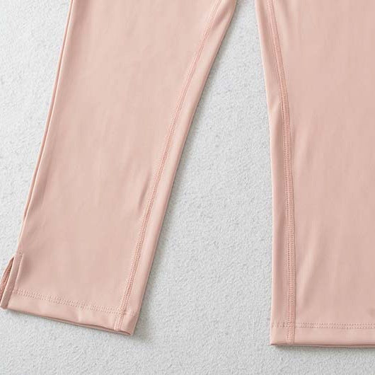 Women's capri leggings with high fold-over waistband, shaping effect and side leg slit Mune Fashion