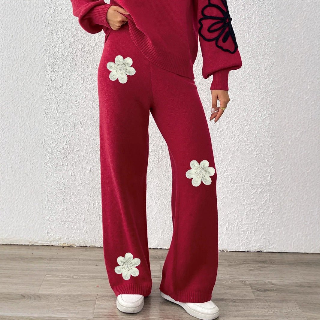 Women Wide Knit Pants Mune Fashion