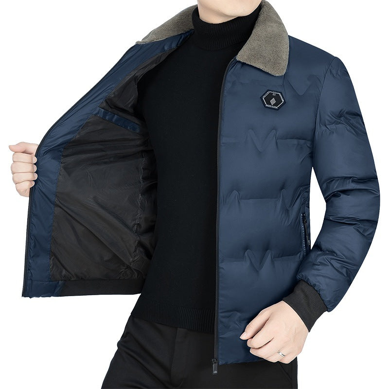 Men's Quilted Winter Jacket with Faux Fur Collar and Thermal Filling Mune Fashion