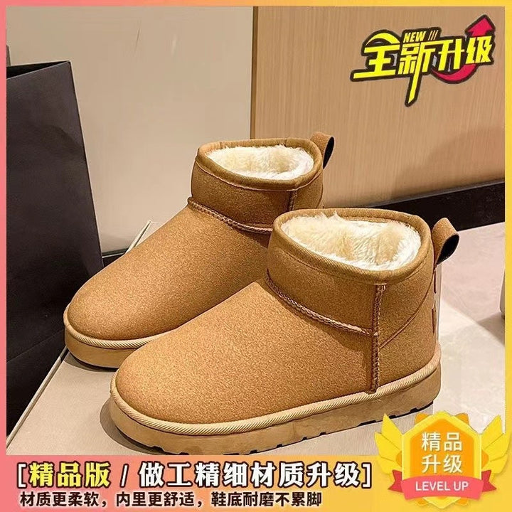 Women Lined Short-Ankle Boots made of Velour Imitation with Teddy Lining and Cushioning Platform Sole Mune Fashion