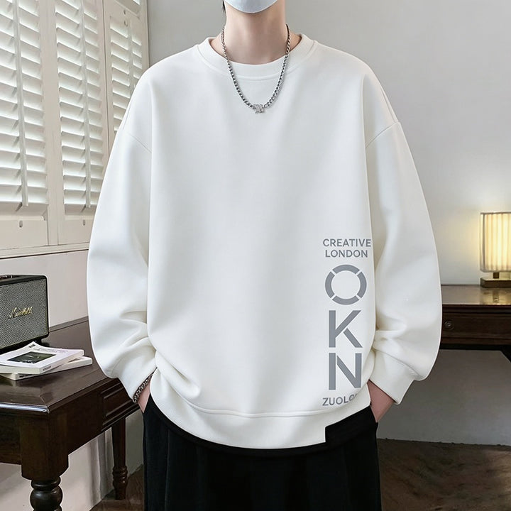 Men's Oversized sweatshirt with contrasting sleeves, round neck & label patch Mune Fashion