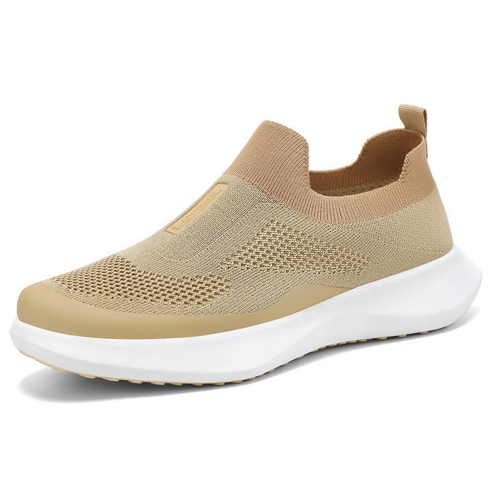 Women's lightweight knit slip-on sneaker with sock-like shaft, elastic entry, and ergonomic memory platform sole Mune Fashion