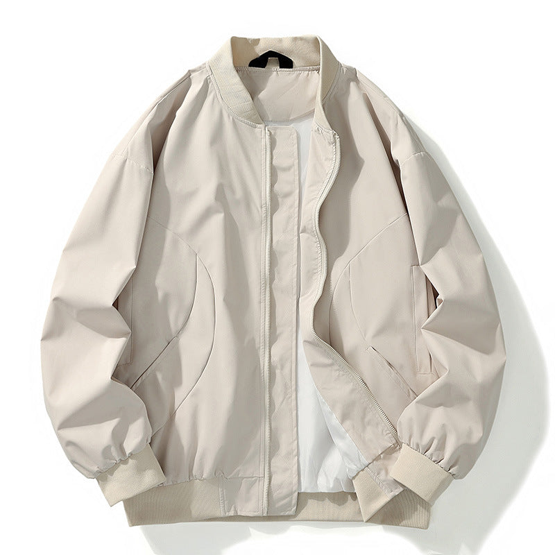 Men's lightweight oversized bomber with elastic ribbed cuffs and concealed zip placket Mune Fashion
