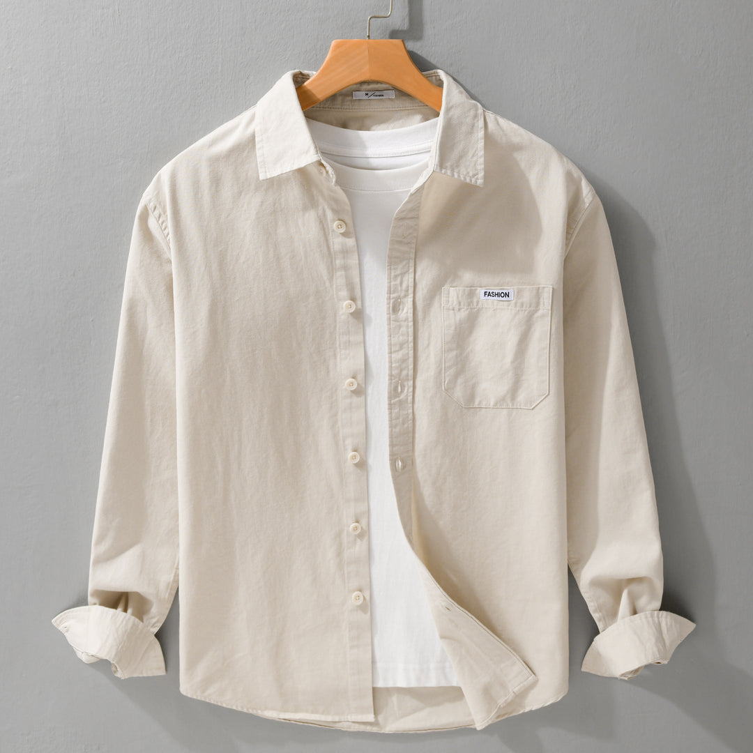 Men's Lightweight Cotton Overshirt with Chest Pocket, Soft Touch and Relaxed Fit Mune Fashion