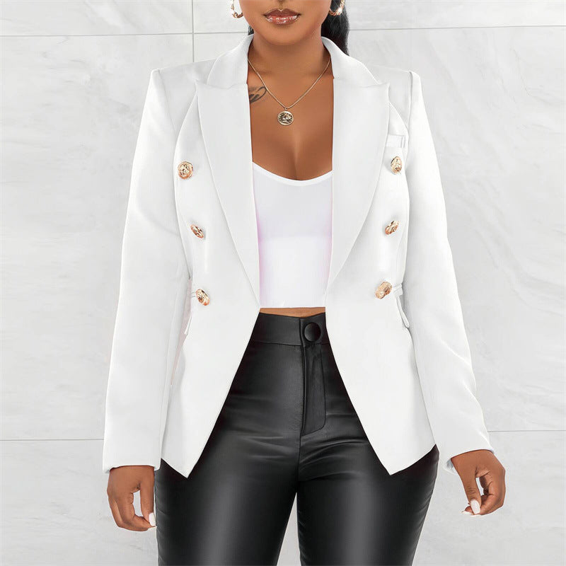 Women's Fashionable Double-Breasted Blazer Mune Fashion