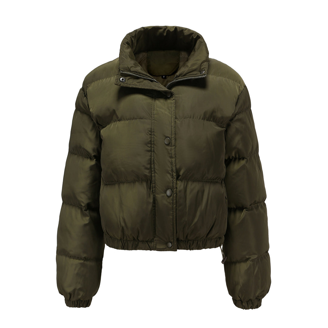 Women's short quilted winter jacket with stand-up collar and drawstring Mune Fashion