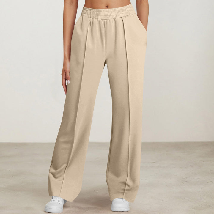 Women's elegant pleated trousers with high comfort waistband, crease and side inseam pockets Mune Fashion