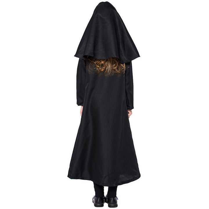 Girls' Nun Costume with Traditional Garment and Elegant Headdress Mune Fashion
