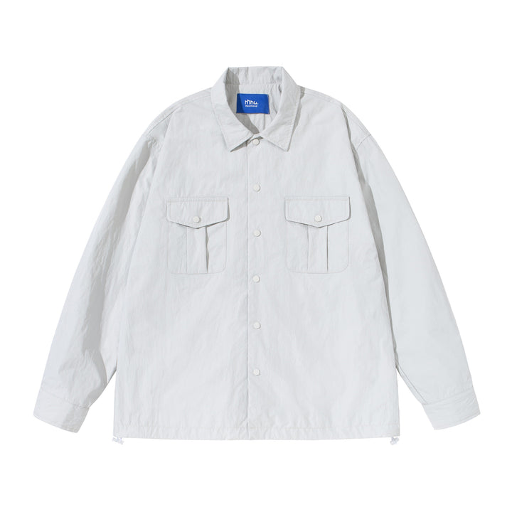 Unisex Oversize shirt jacket with snap button placket and flap pockets Mune Fashion