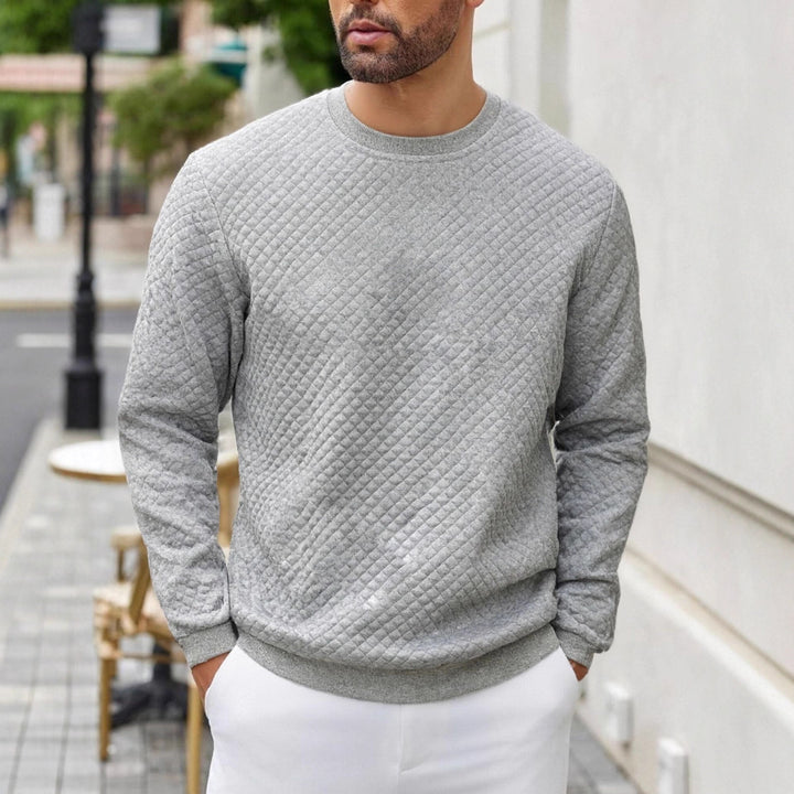 Men's quilted sweatshirt with diamond quilting, ribbed collar, and comfortable regular fit Mune Fashion