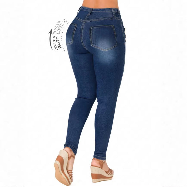 Women's Sculpting Skinny Jeans with High Waist, Push-Up Cut and Super Stretch Mune Fashion