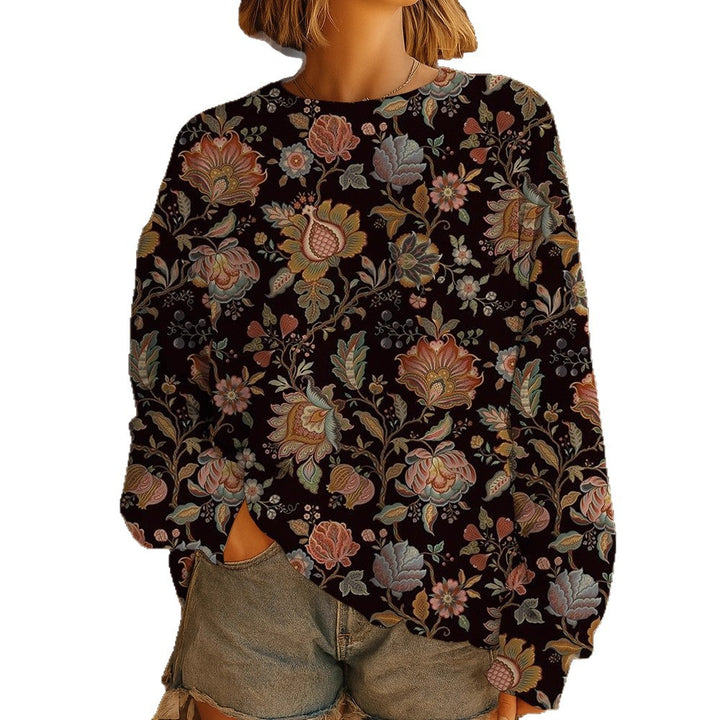 Women GMune Fashionlümter Oversize Sweatshirt Pullover with Round Neck and Balloon Sleeves Mune Fashion