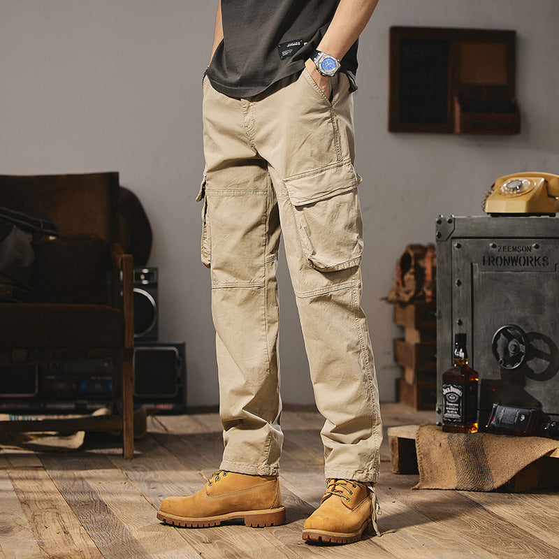 Herren Funktionale Cargo-Arbeitshose mit Kniepasse, Mehrfach‑Klappentaschen und Relaxed‑Straight‑Schnitt Mune Fashion